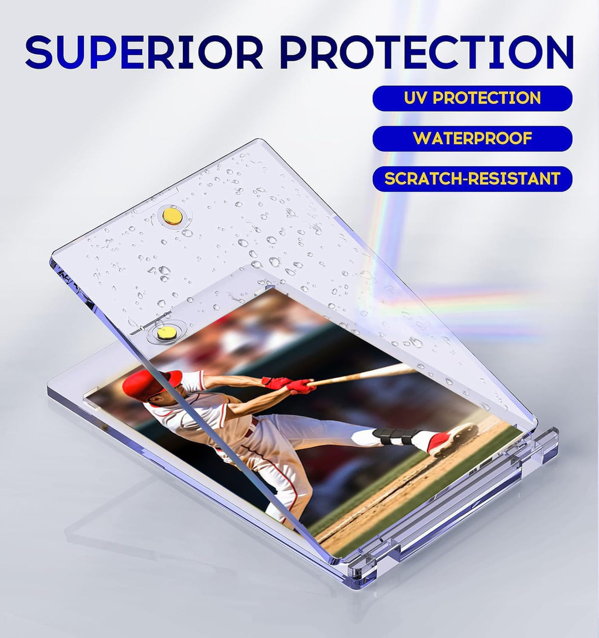 Basthalan 200ct Magnetic Card Holder, 35pt Slim One Touch Card Holder
