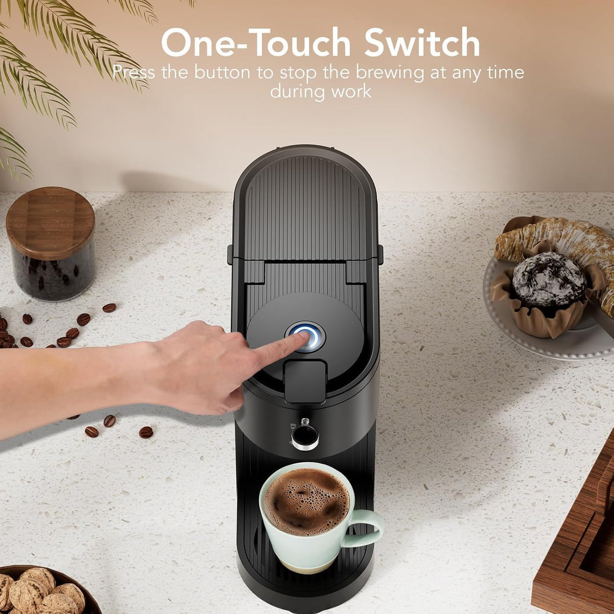 Kismile Single Serve Coffee Maker, 2-in-1 Coffee Pod & Ground Brewer