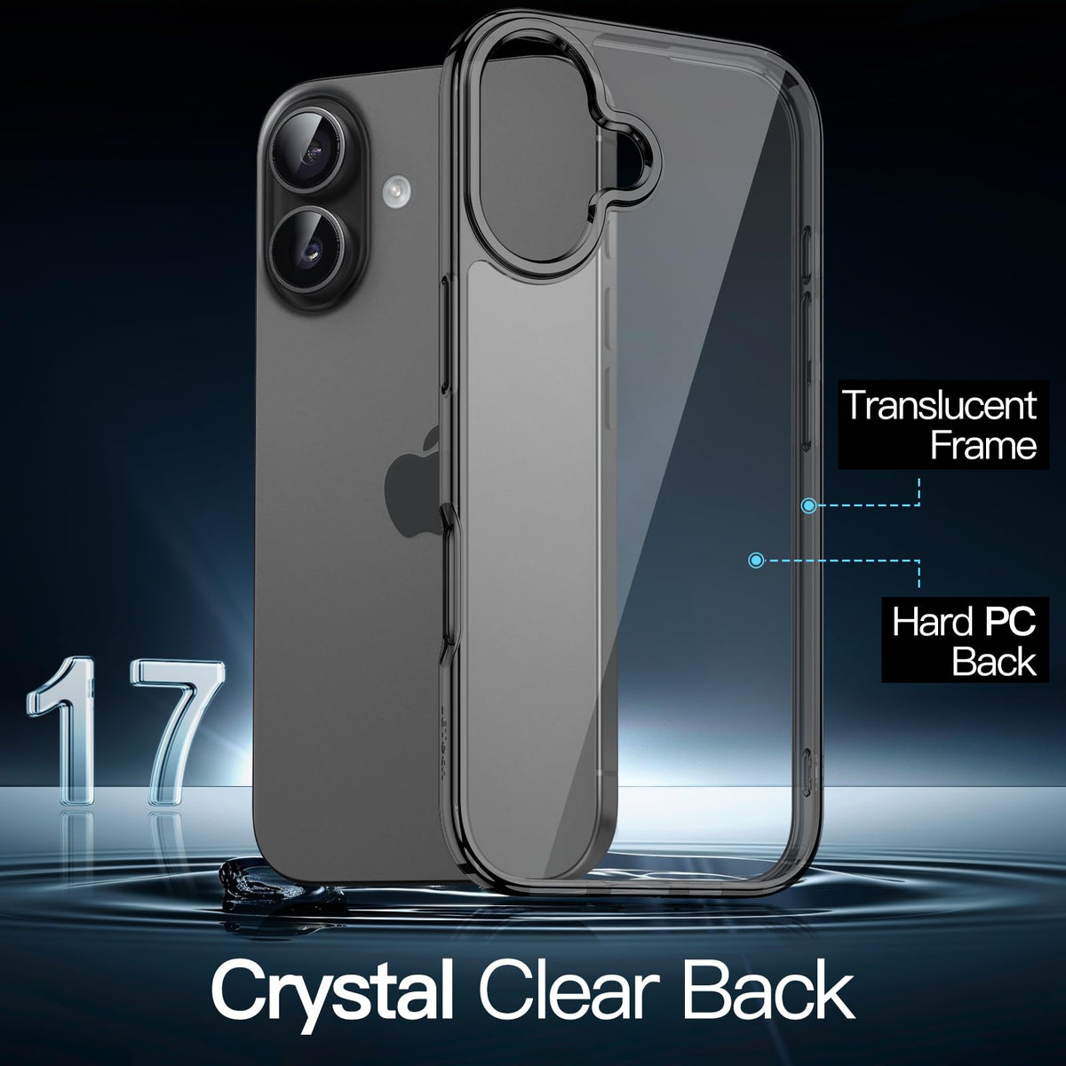 JETech Case for iPhone 17 Pro Max, Anti-Yellowing, Black