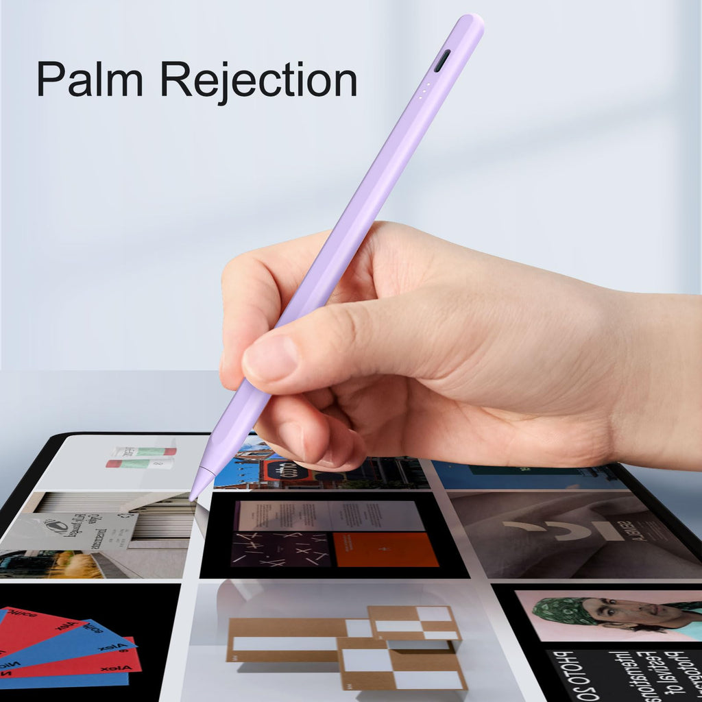 Stylus Pen for iPad, 13 mins Fast Charge Stylus with Palm Rejection, Tilt Sensitivity, Compatible with 2018-2025 iPad Air 3/4/5/6, iPad mini 5/6, iPad 6/7/8/9/10, iPad Pro 11"/12.9"/M4 (Black)