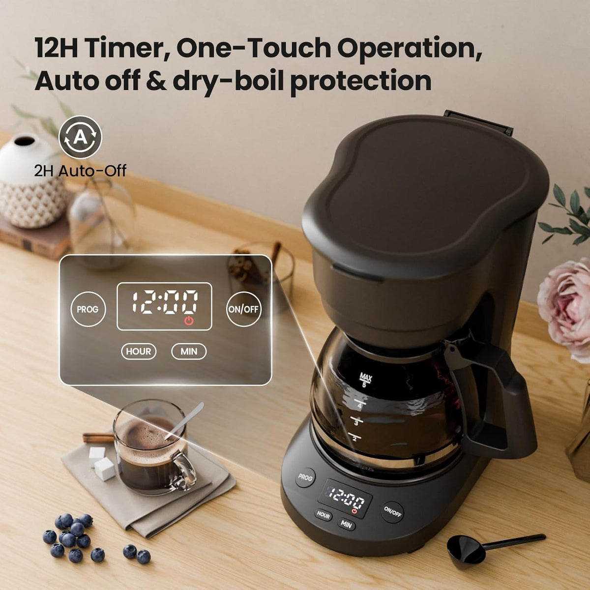 Kismile Single Serve Coffee Maker, 2-in-1 Coffee Pod & Ground Brewer