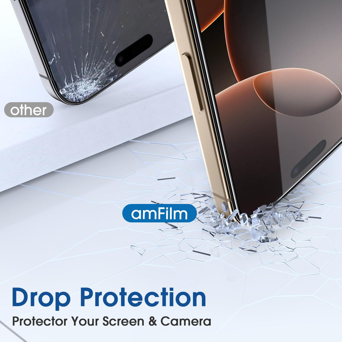 amFilm OneTouch for iPhone 18 Pro Max 6.9'' Screen Protector Tempered Glass