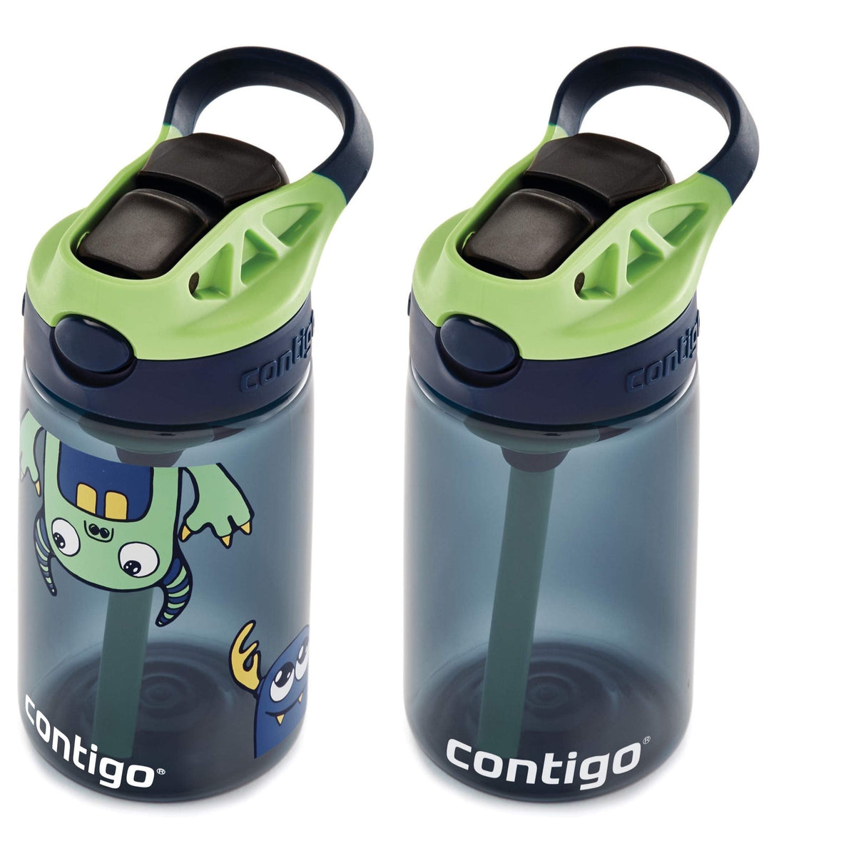 Contigo Aubrey Kids Water Bottle, Dinos & Sharks, 14oz, 2-Count