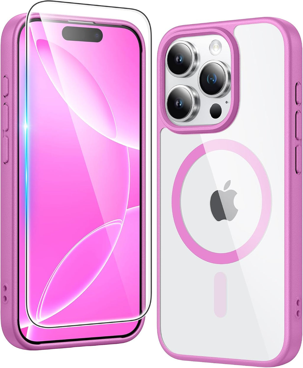FNTCASE for iPhone 18 Pro Case / 17 Pro Case Clear with Screen Protector
