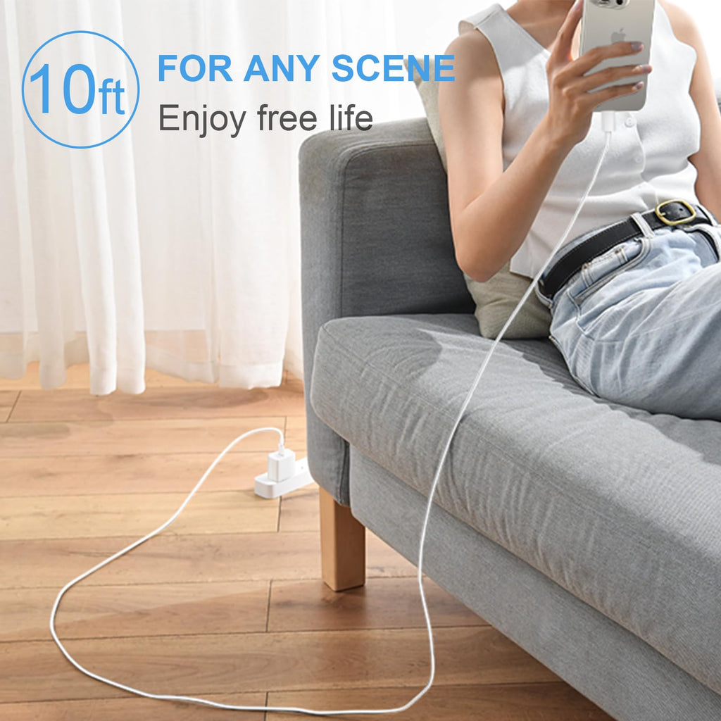 iPhone Duo Charger, iPhone 18 17 16 15 Charger Fast Charging 12FT-Blue