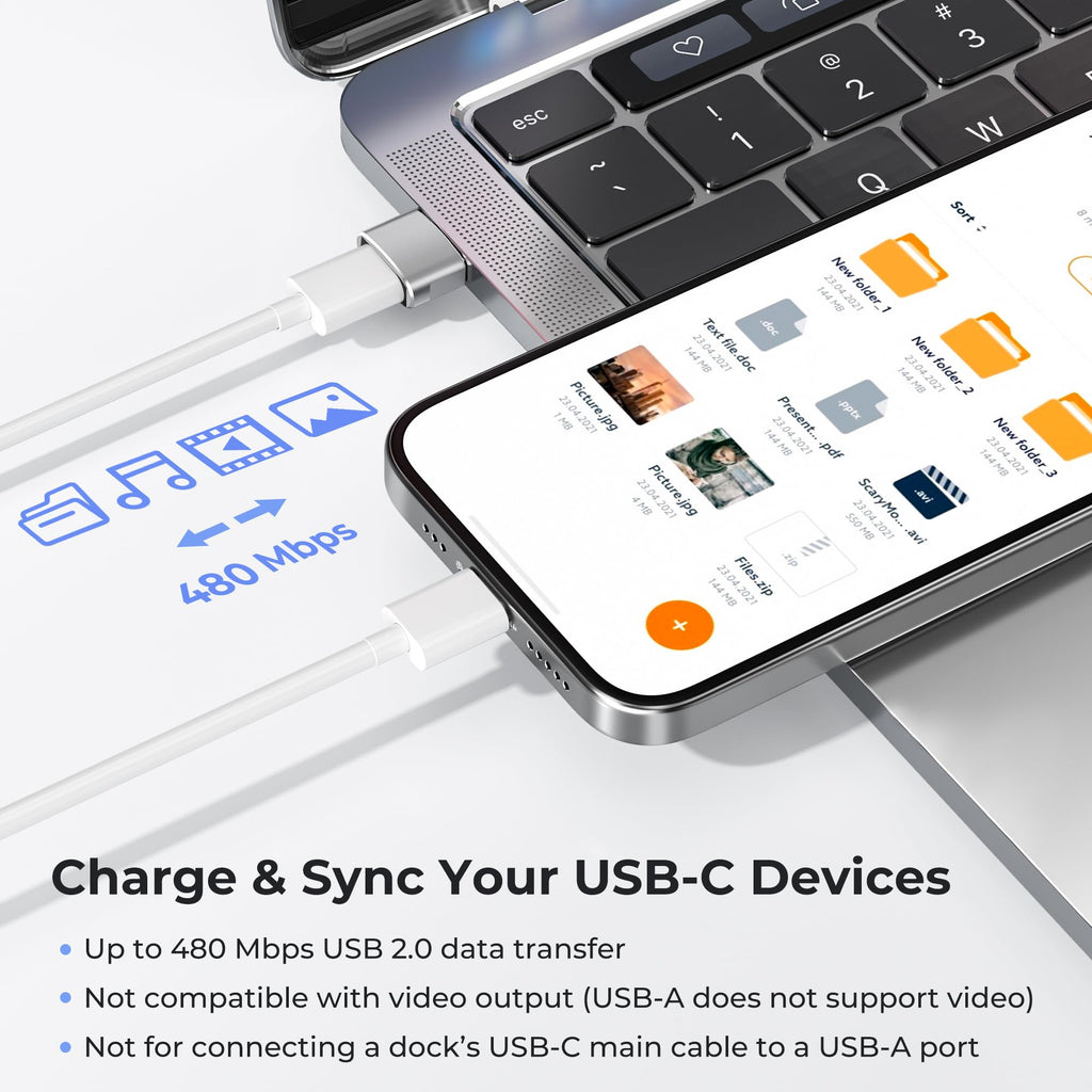 Basesailor USB C Female to USBA Male Adapter,Type C Charger Cable Connector
