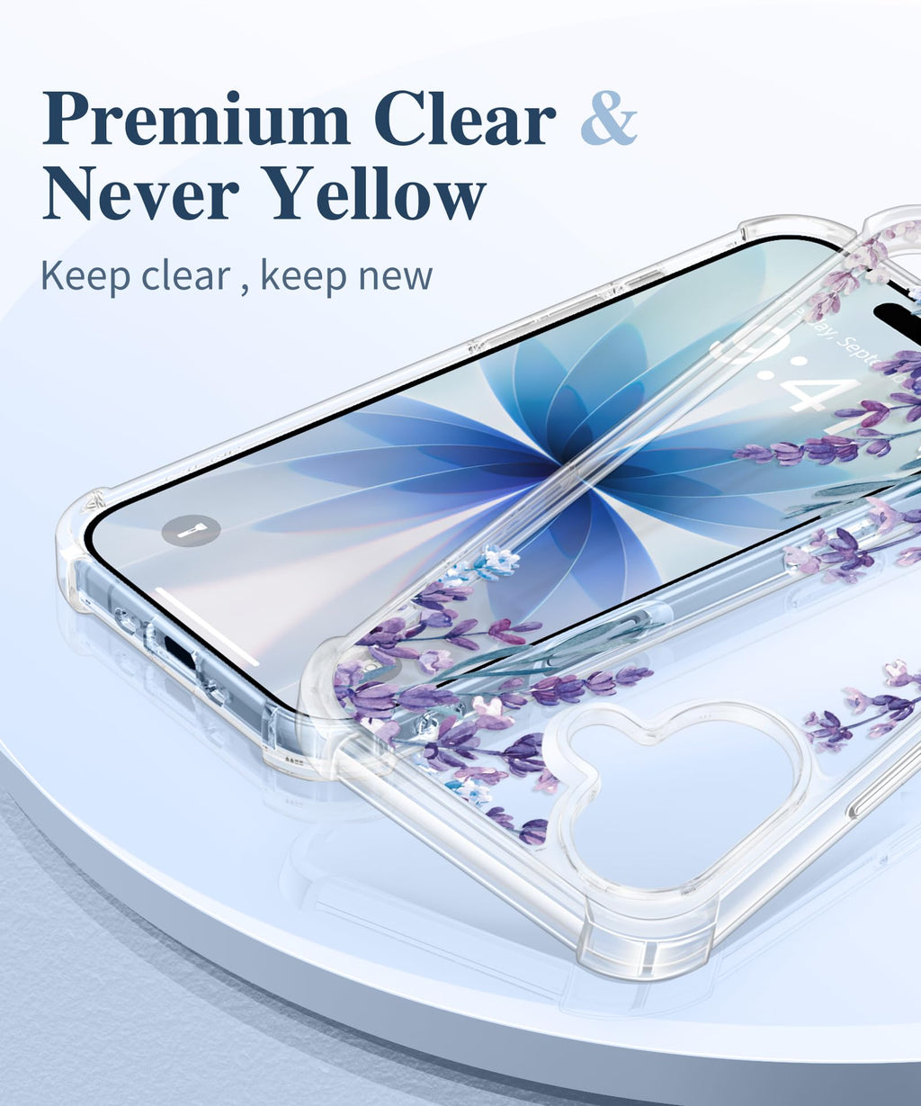 GVIEWIN for iPhone 18 Pro Max Case/17 Pro Max Case Floral Clear Slim Women