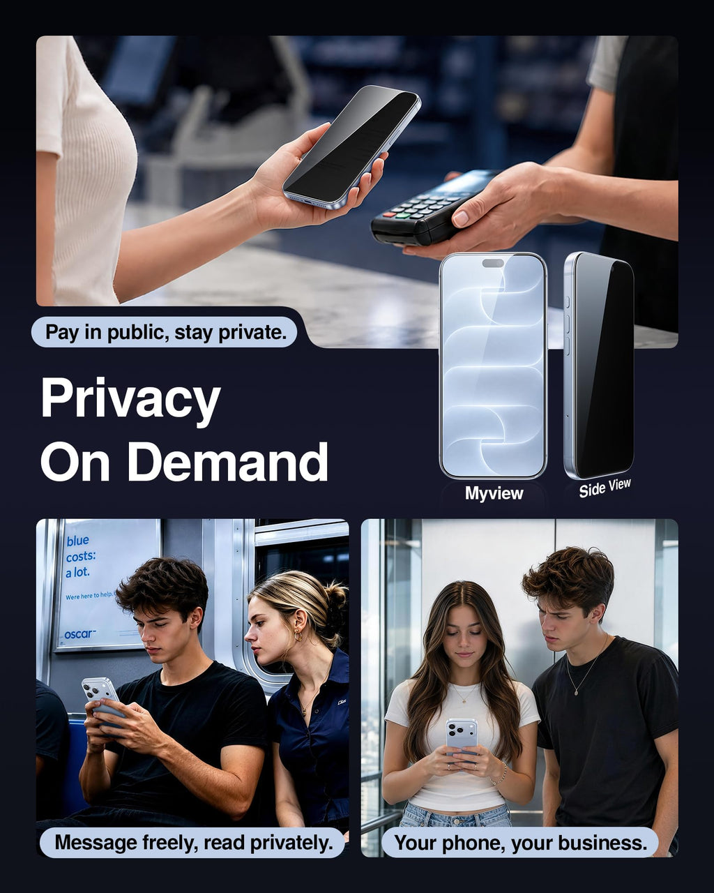 SMARTDEVIL 2 Pack Privacy Screen Protector for iPhone 17 Pro Max, Anti-Spy