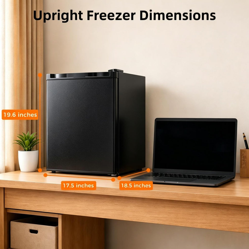 Kismile 1.1 Cu.ft Upright Mini Freezer for Dorms Apartment, Stainless Steel
