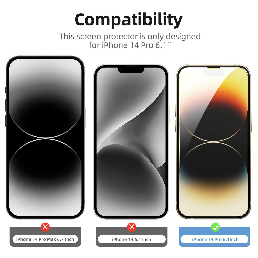 NEW'C for iPhone 16 Pro Screen Protector + Camera Lens Protector + Tool