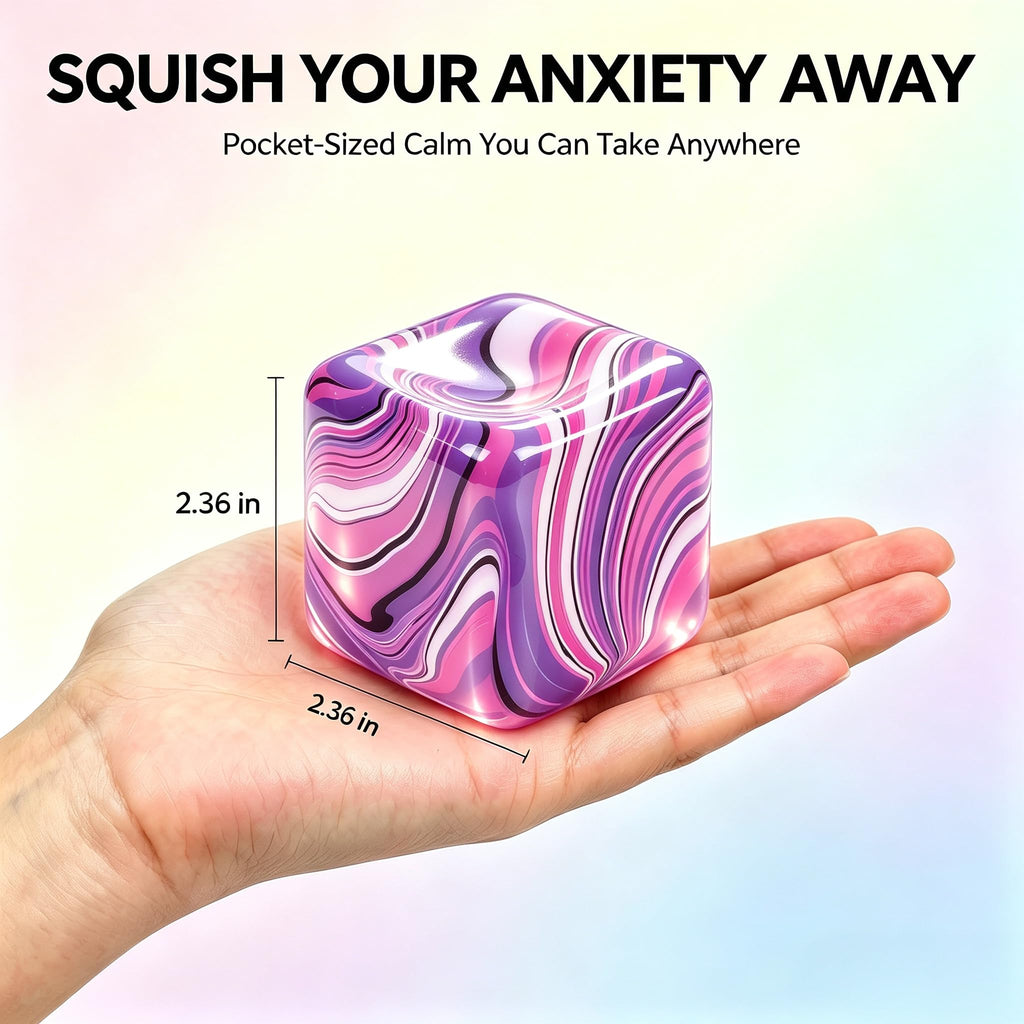 1 Pack Fidget Toys Squishy Stress Cube, Stress Balls for Kids Adults Squishies Stress Relief, Sugar Sensory Toys for Kids with Autism, Fidgets for Classroom Prize Toys