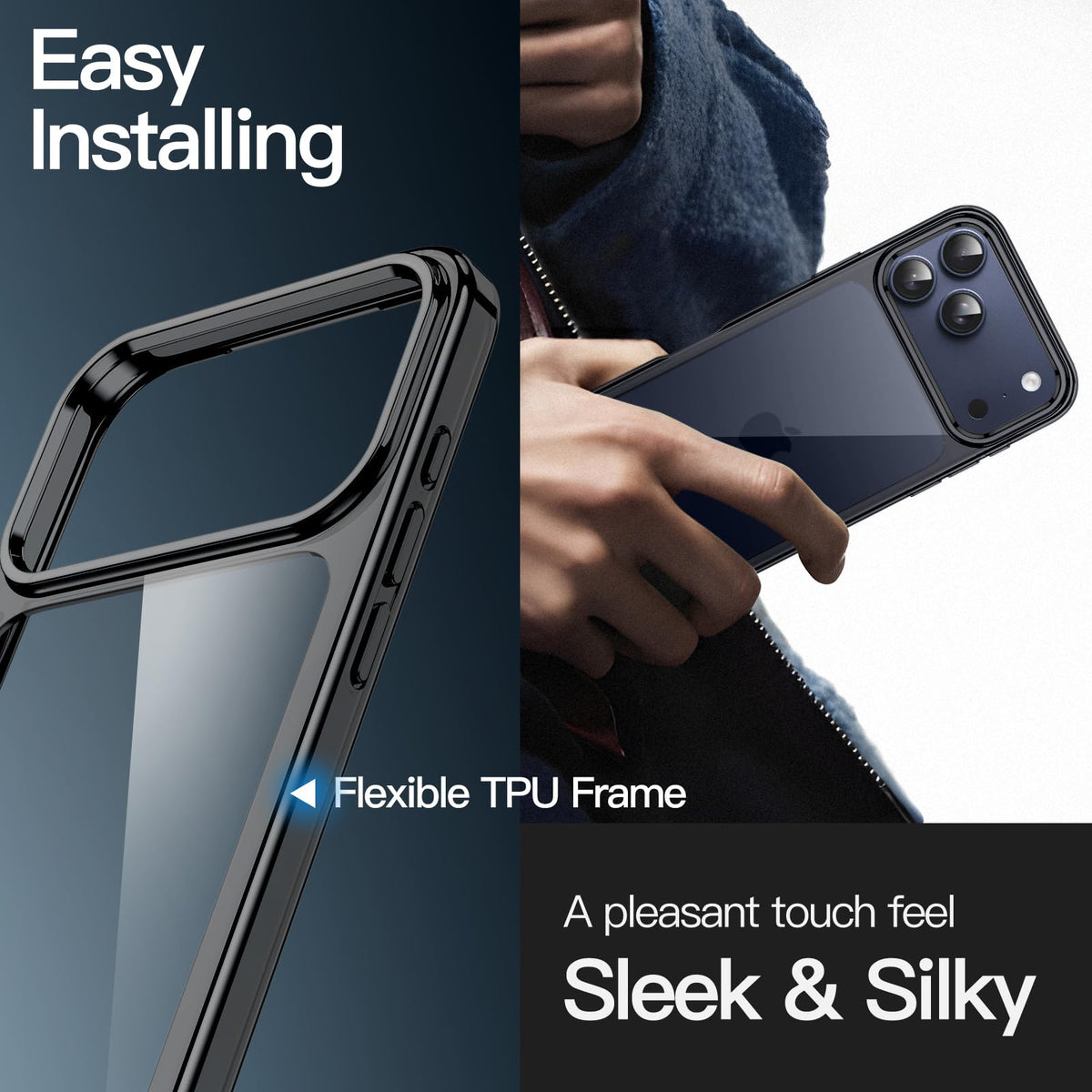 JETech Case for iPhone 17 Pro Max, Anti-Yellowing, Black