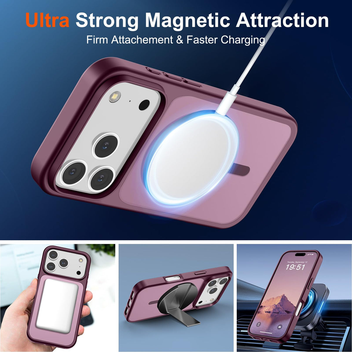 SUPFINE Magnetic for iPhone 18 Pro Max/17 Pro Max Case Dark Blue