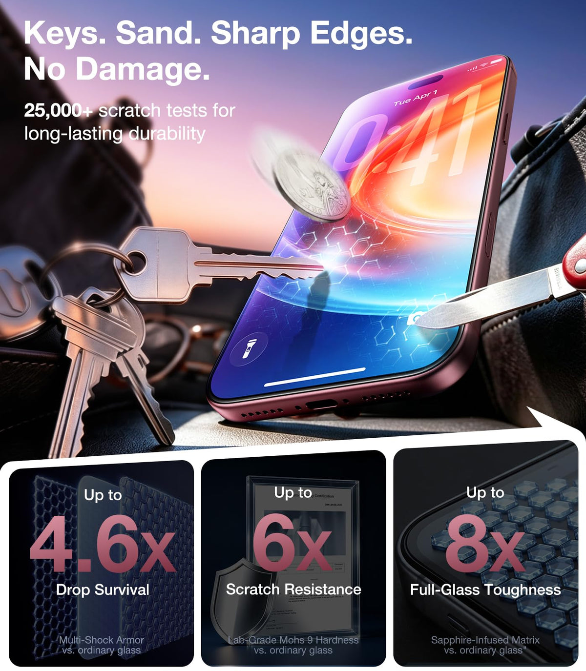 UltraGlass TOP 9H+ Armor for iPhone 17 Pro Privacy Screen Protector, 2 Pack