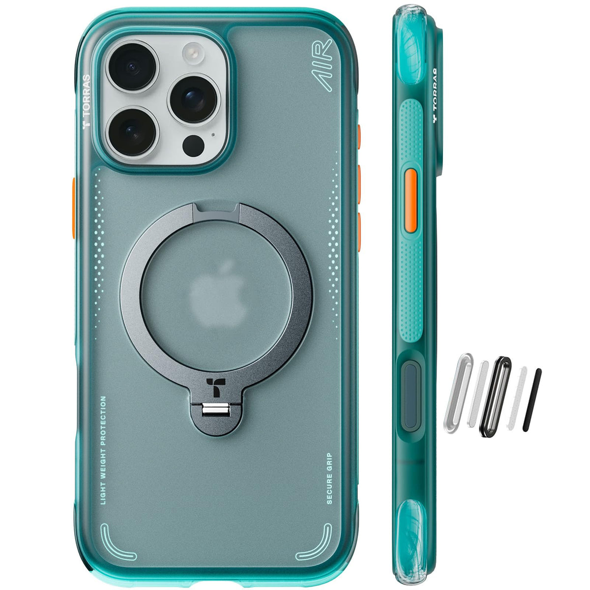 TORRAS Ostand Q3 Air for iPhone 15 Pro Max Case with Stand, Shockproof