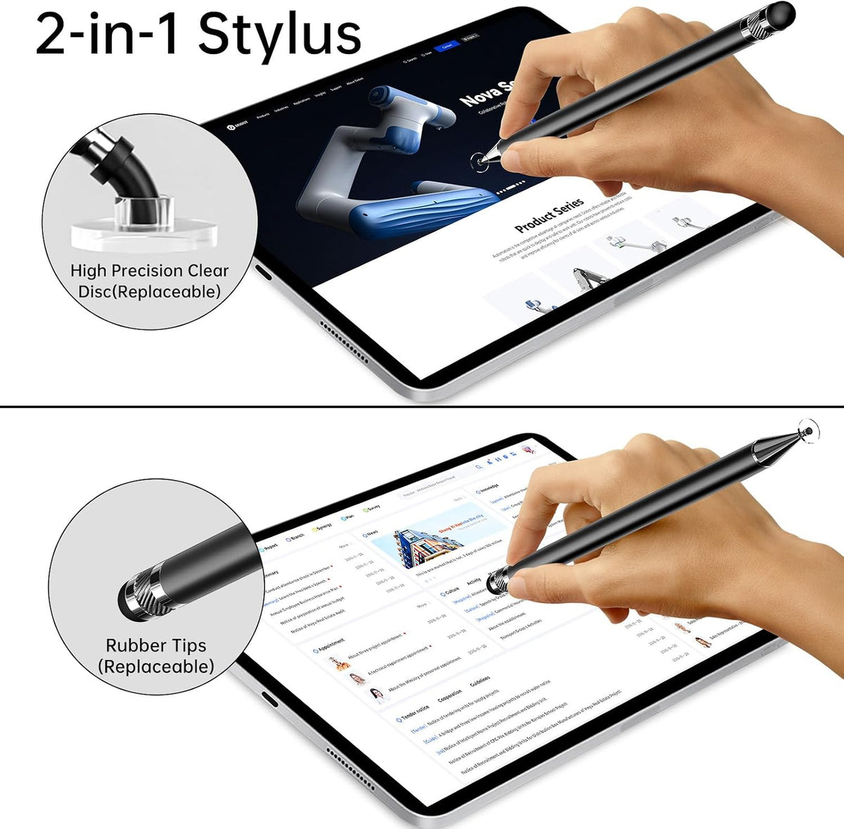 Bopomofo Stylus(5 Pcs),2-in-1 Stylus Pen for Touchscreen,Capacitive Stylus