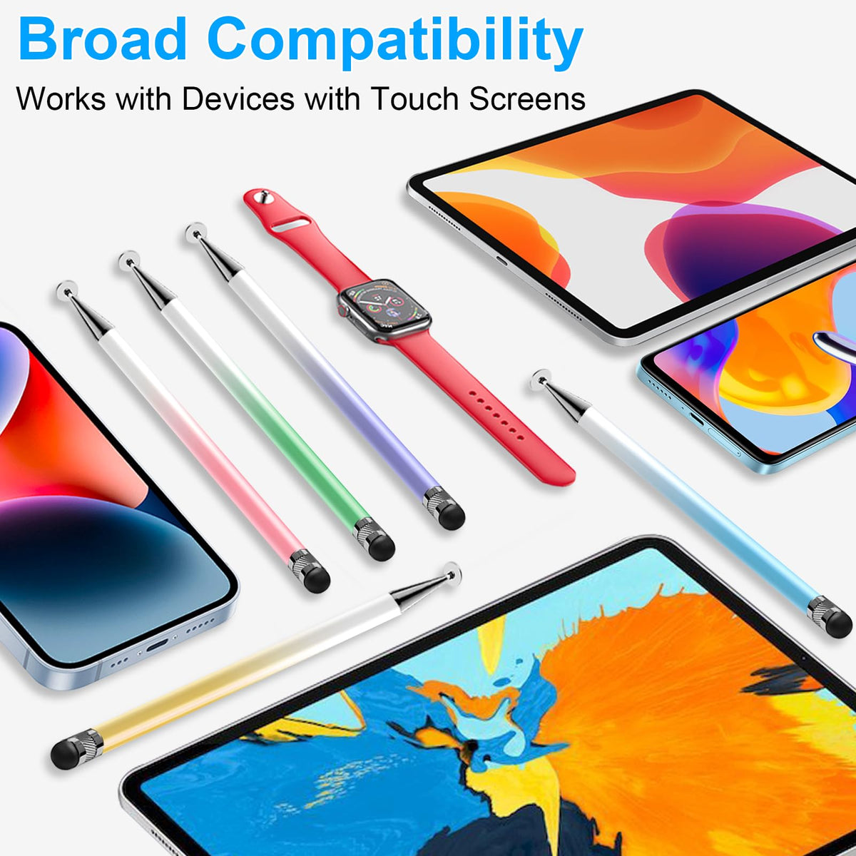 Bopomofo Stylus(5 Pcs),2-in-1 Stylus Pen for Touchscreen,Capacitive Stylus