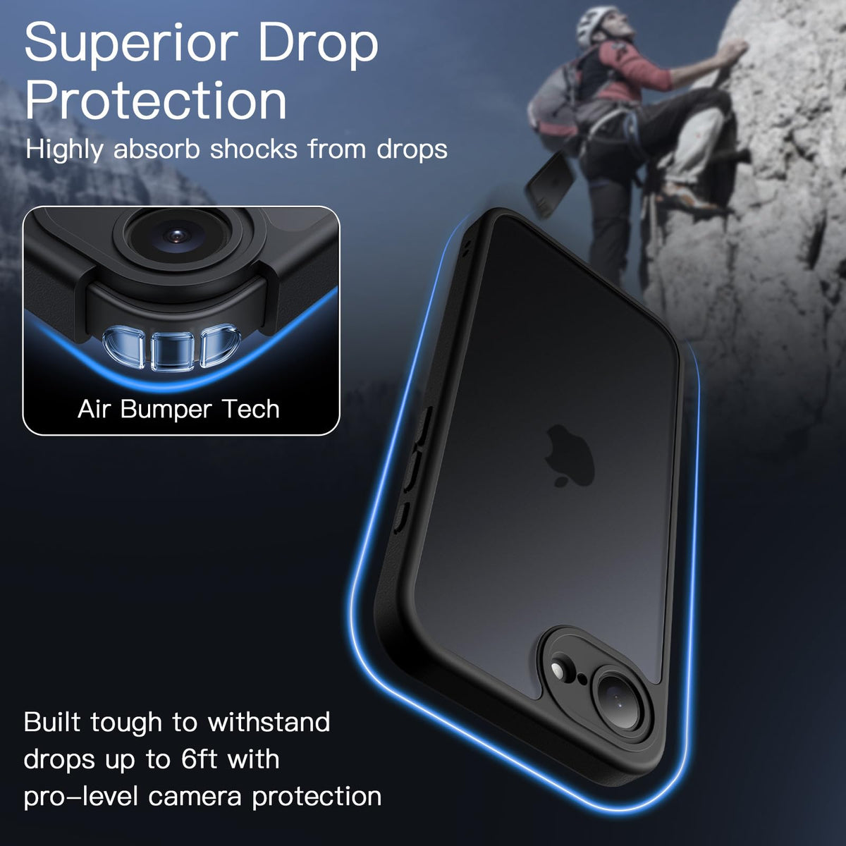 JETech Matte Case for iPhone Air, Black