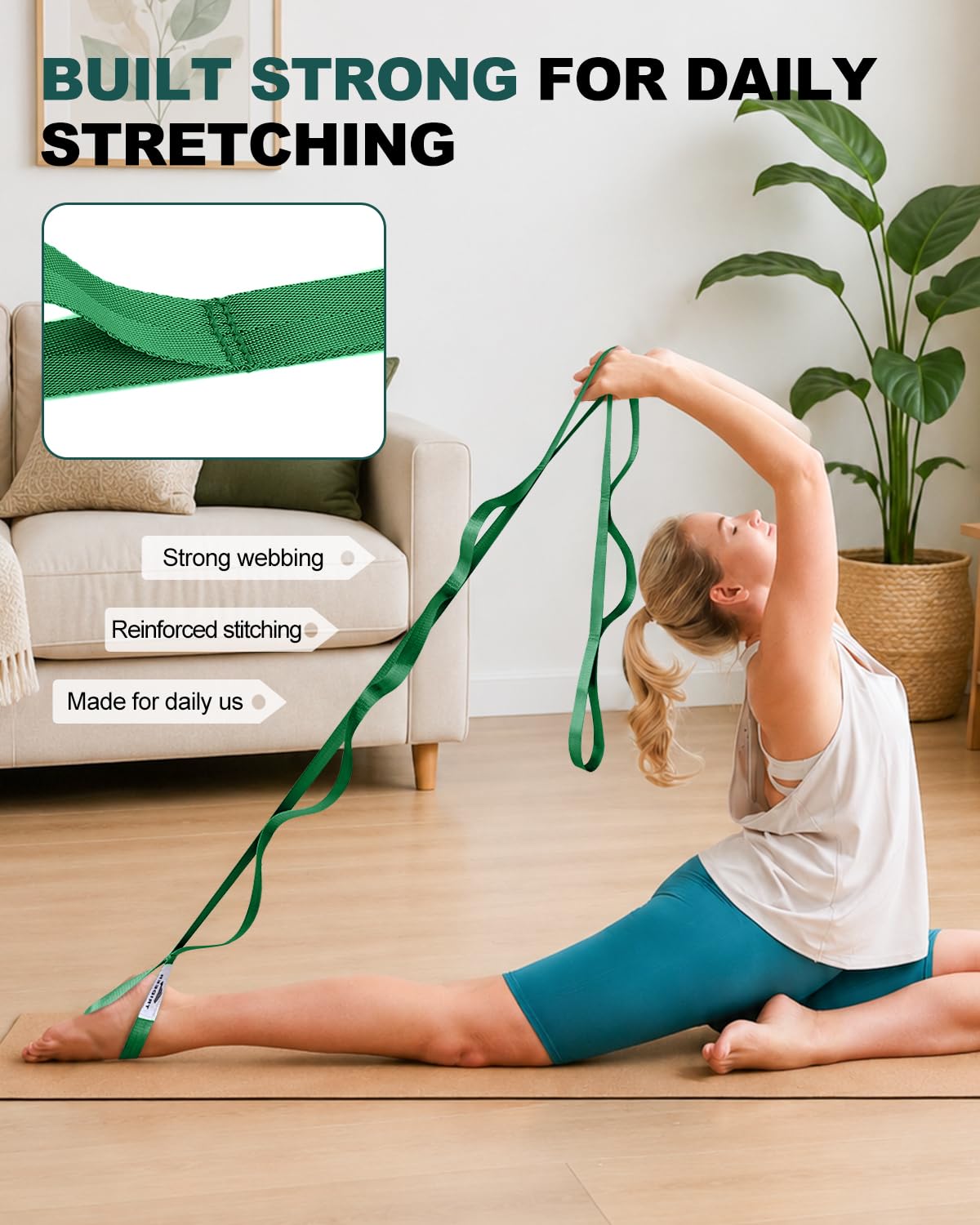 Trideer Stretching Strap with Loops, Yoga Strap, Stretch Bands for Exercise