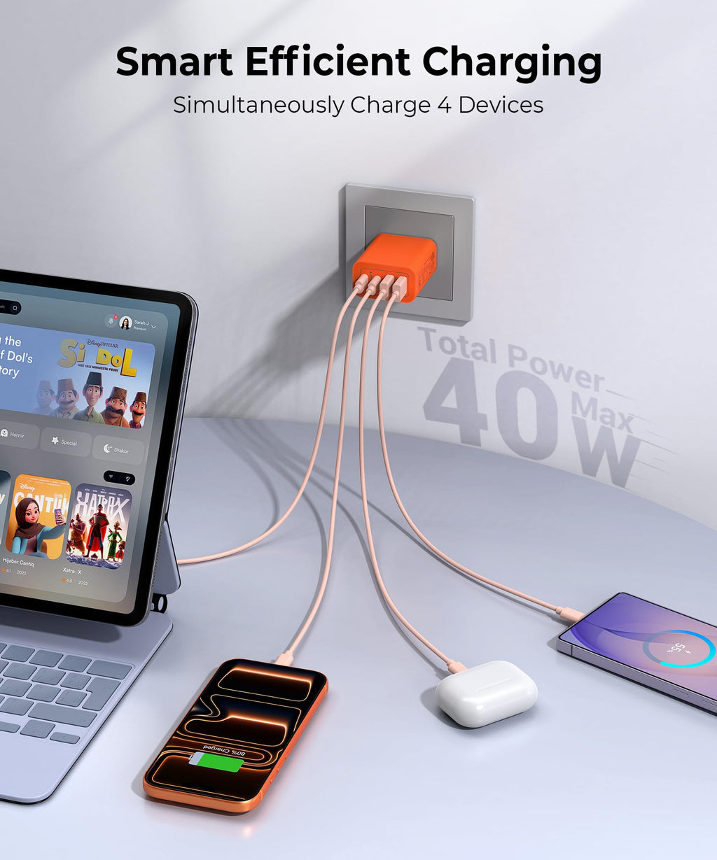 [2-Pack] USB C Wall Charger, 40W Type C Charger Fast Charging Blocks