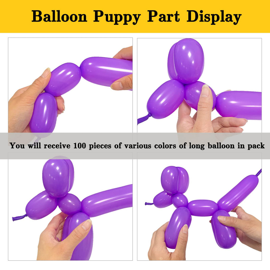 ASIYUHY 260 Balloons Clear Long Balloons 100 Pack Twisting Animal Balloon