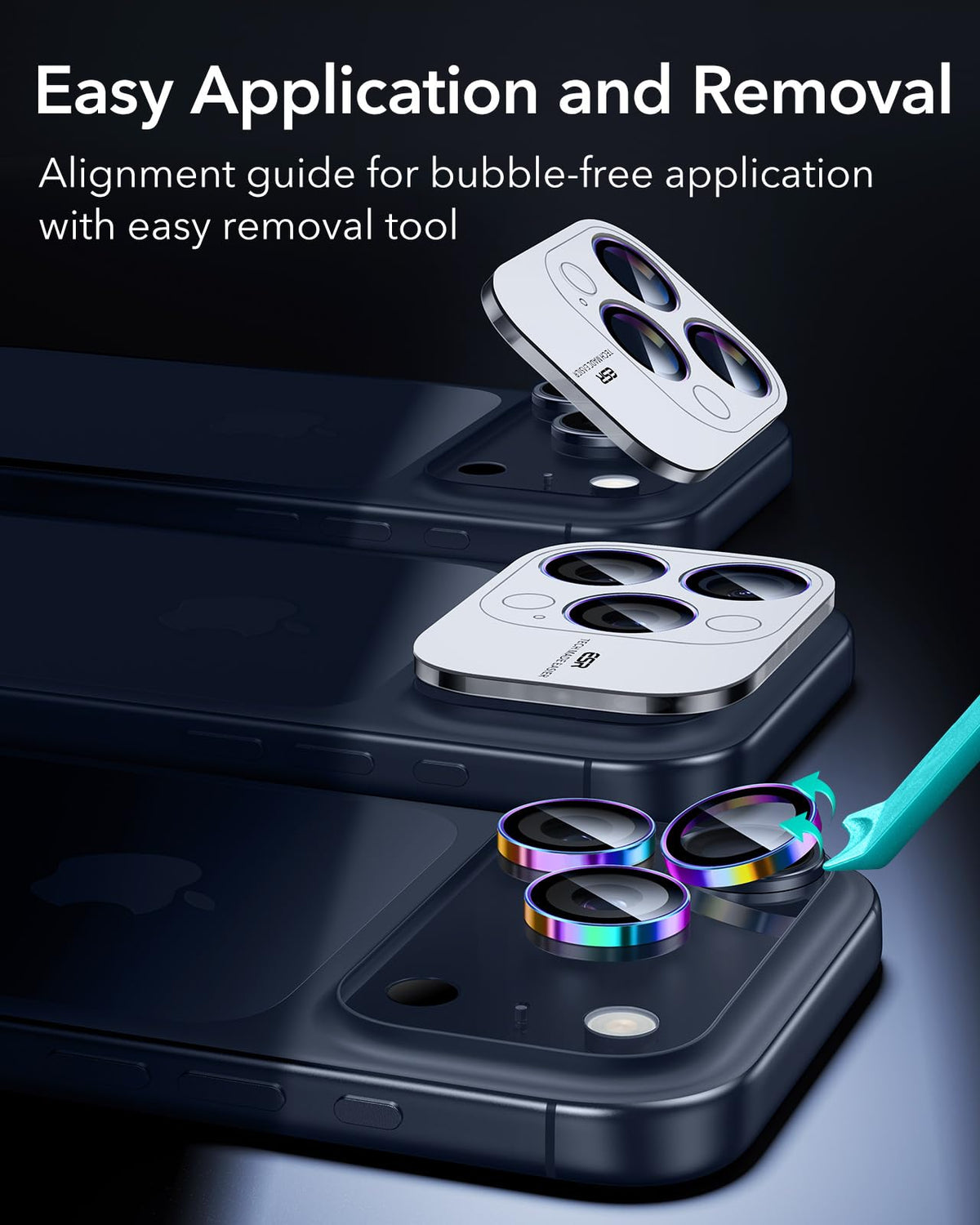 ESR for iPhone Duo Camera Lens Protector, 2 Pack, Black