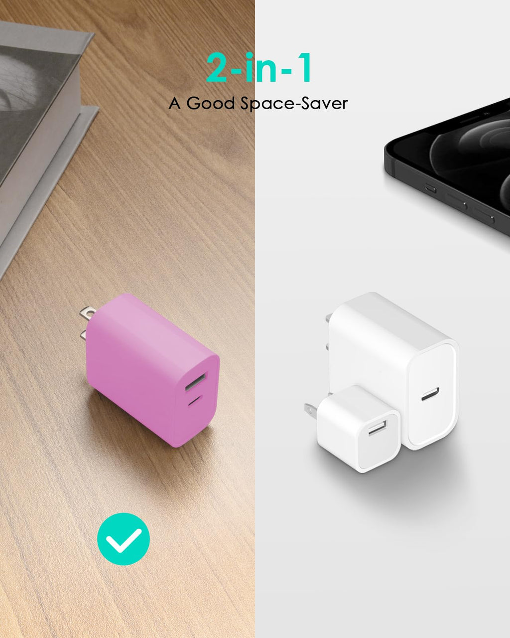 [4 Pack] 20W USB C Charger Block Fast Charging Multiport Adapter