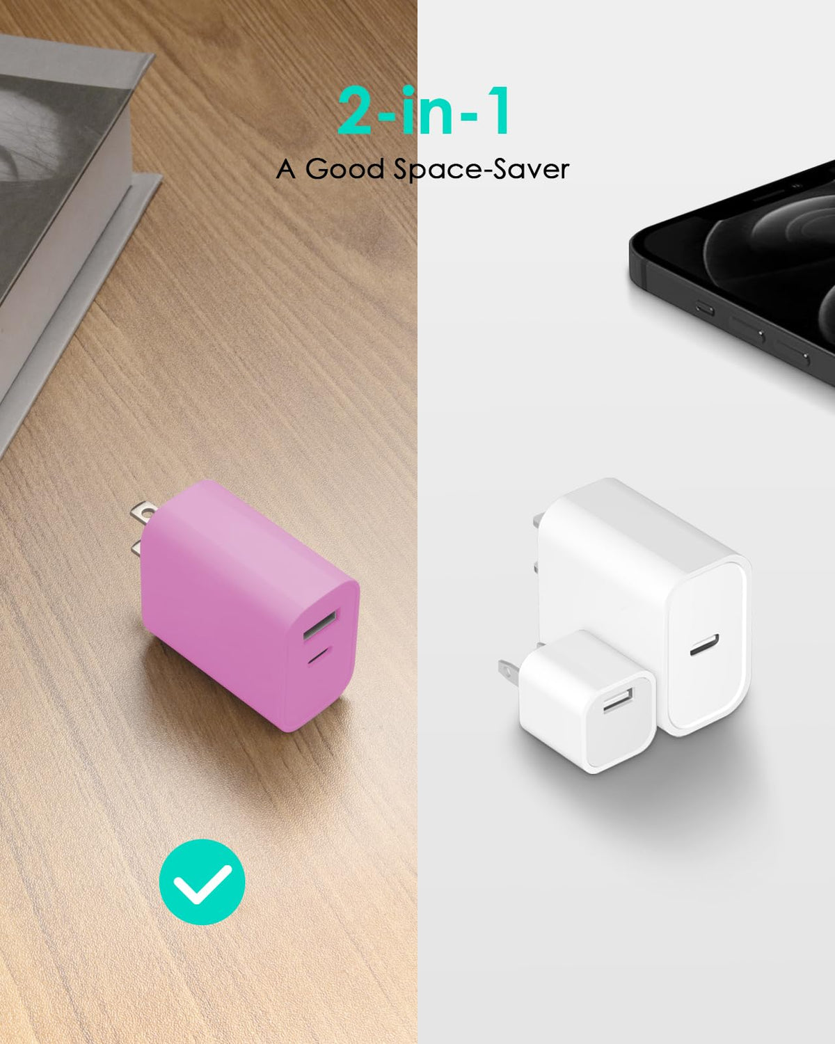 [4 Pack] 20W USB C Charger Block Fast Charging Multiport Adapter