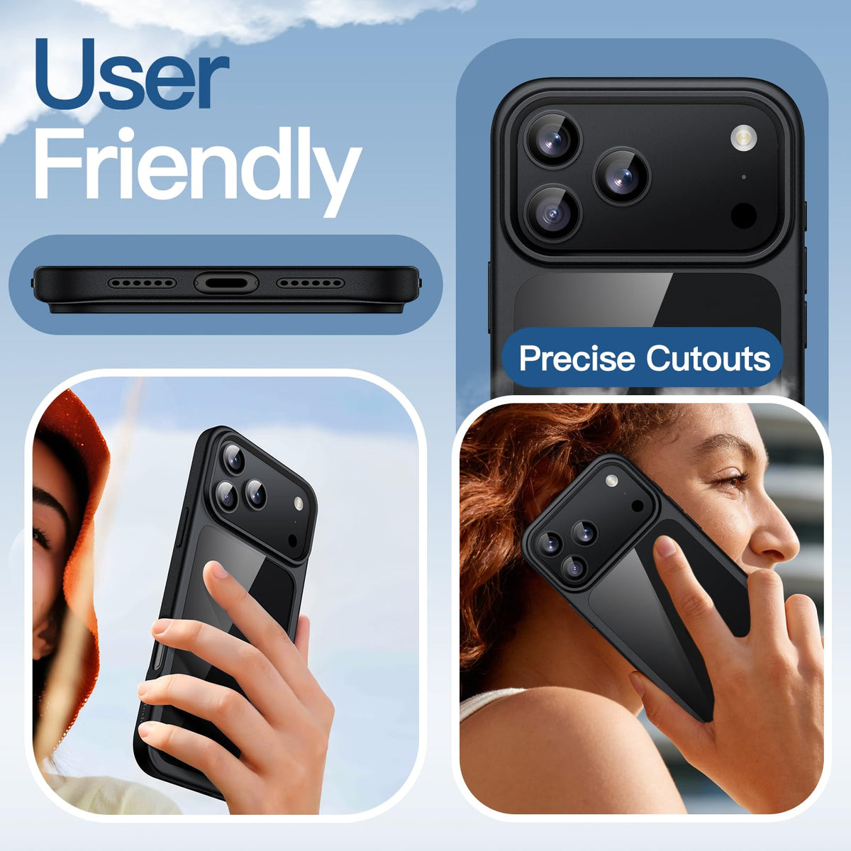 JETech Case for iPhone 17 Pro Max, Anti-Yellowing, Black