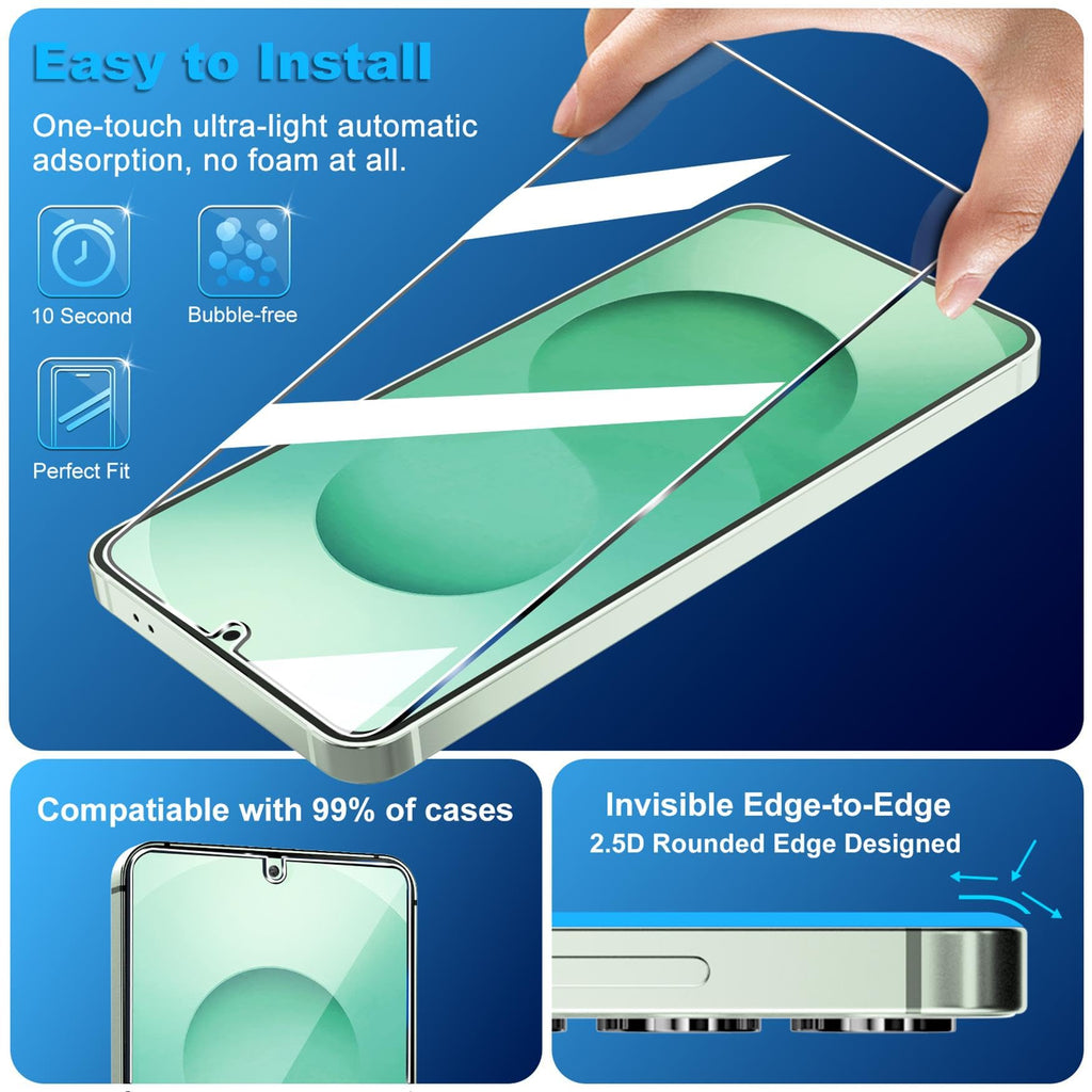 firtstnow 3 Pack for Samsung Galaxy S25 Ultra Screen Protector Tempered Glass + 3 Pack Camera Lens Protector, Military Grade Shatterproof, 9H Hardness, Fingerprint Unlock,Case Friendly 6.9 Inch