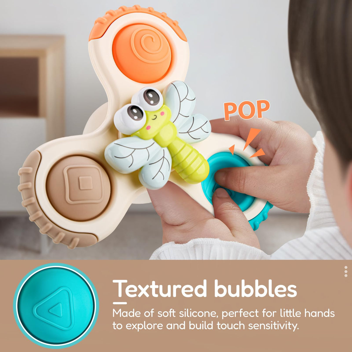 ALASOU Pop Suction Cup Spinner Airplane Travel Toys for 1 Year Old Boy Girl