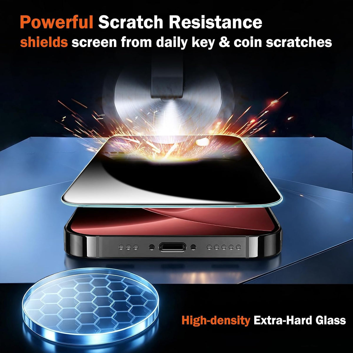Ferilinso Privacy Screen Protector for iPhone 18 Pro, Tempered Glass