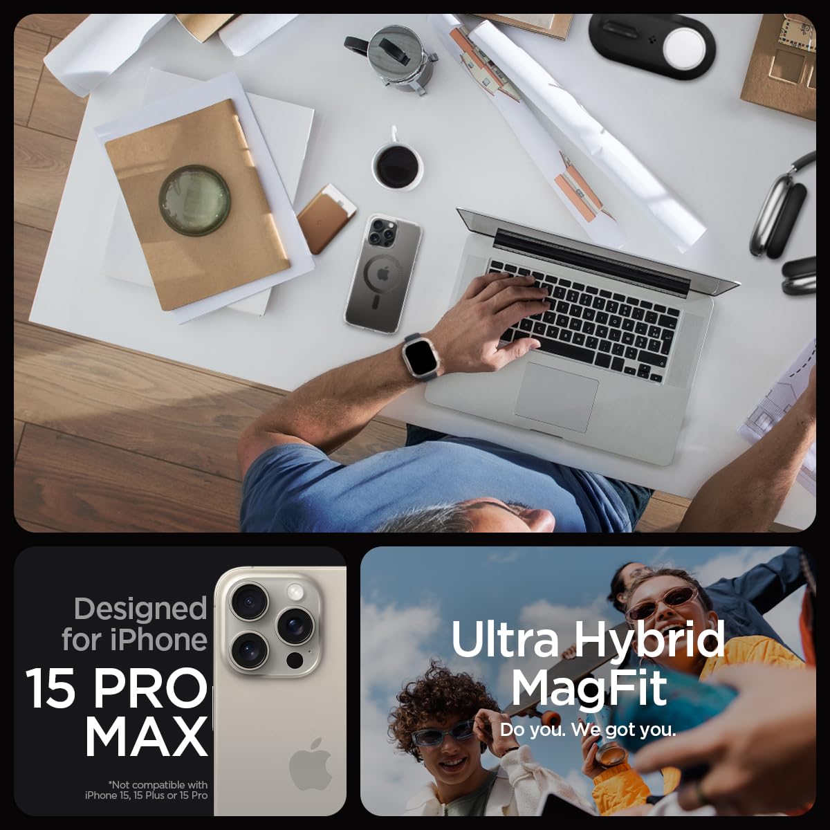 Spigen Ultra Hybrid MagFit for iPhone 17 Pro / 18 Pro Case, Frost Black