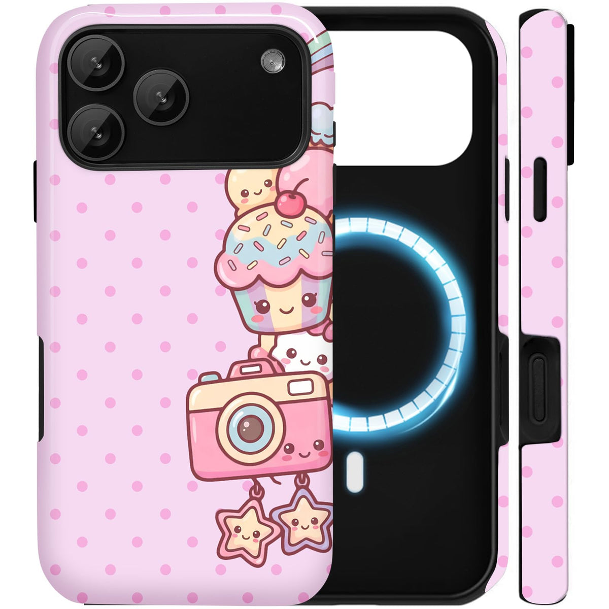 for iPhone 16 Cute Polka Dot Phone Case, Burgundy