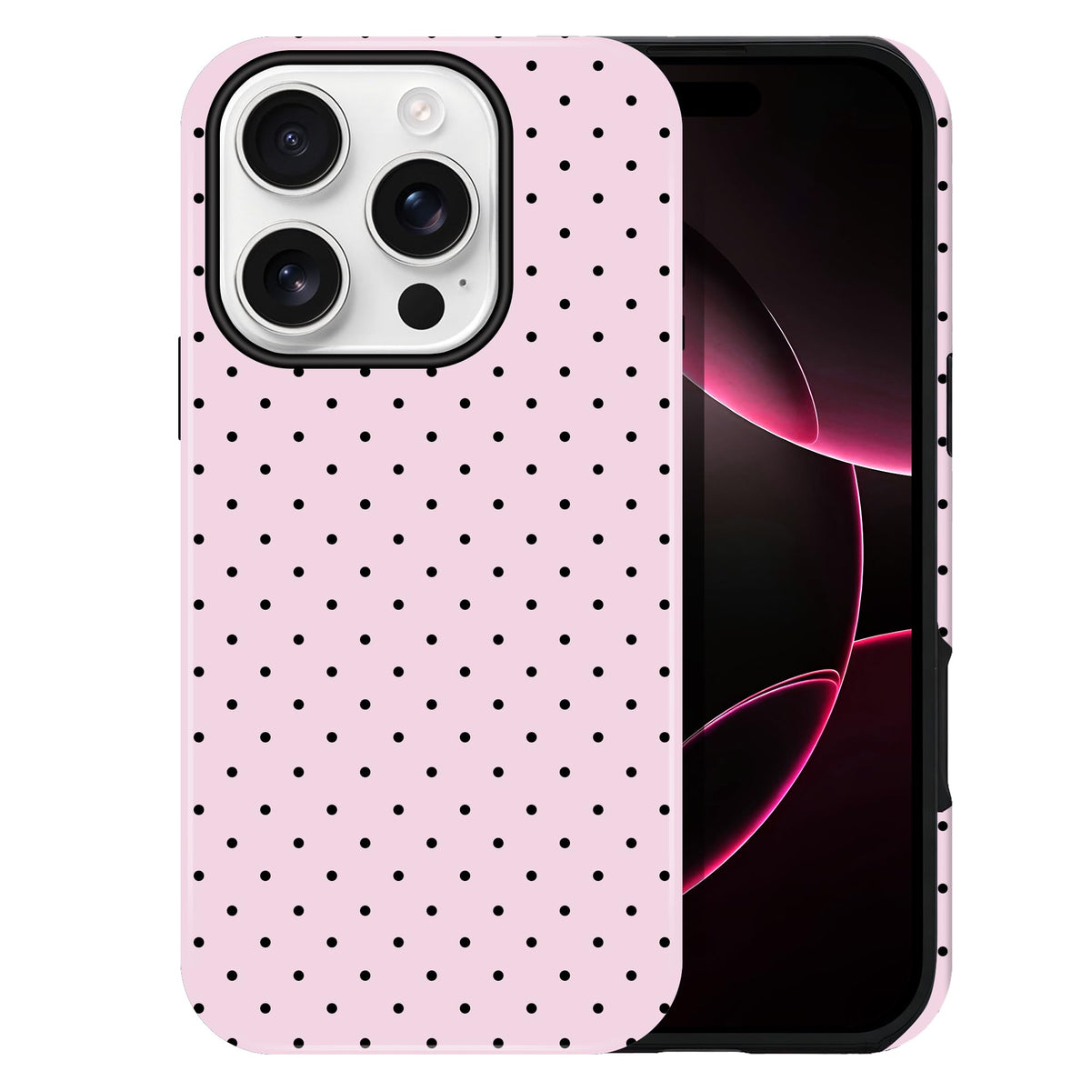Polka Dot Pattern Phone Case for iPhone 16 Pro Max 6.9", Navy