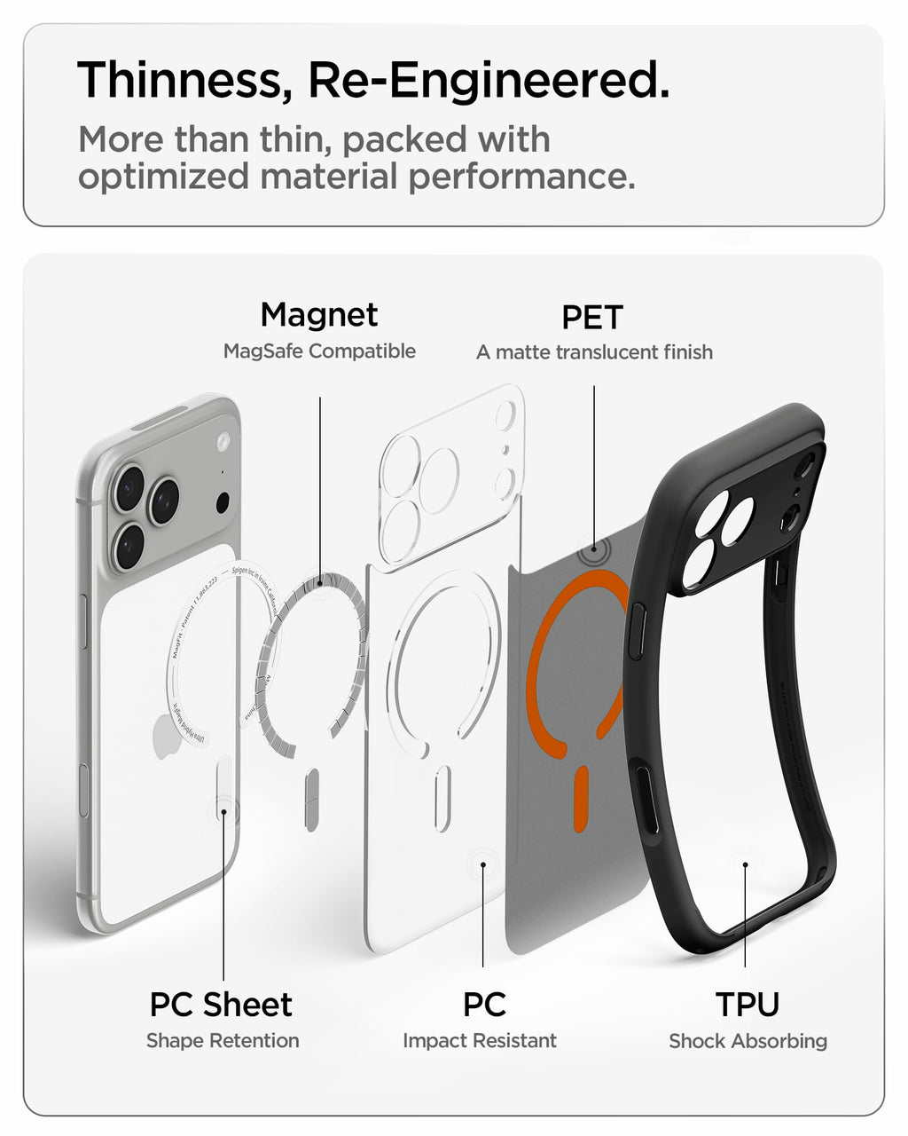 Spigen Ultra Hybrid MagFit for iPhone 17 Pro / 18 Pro Case, Frost Black