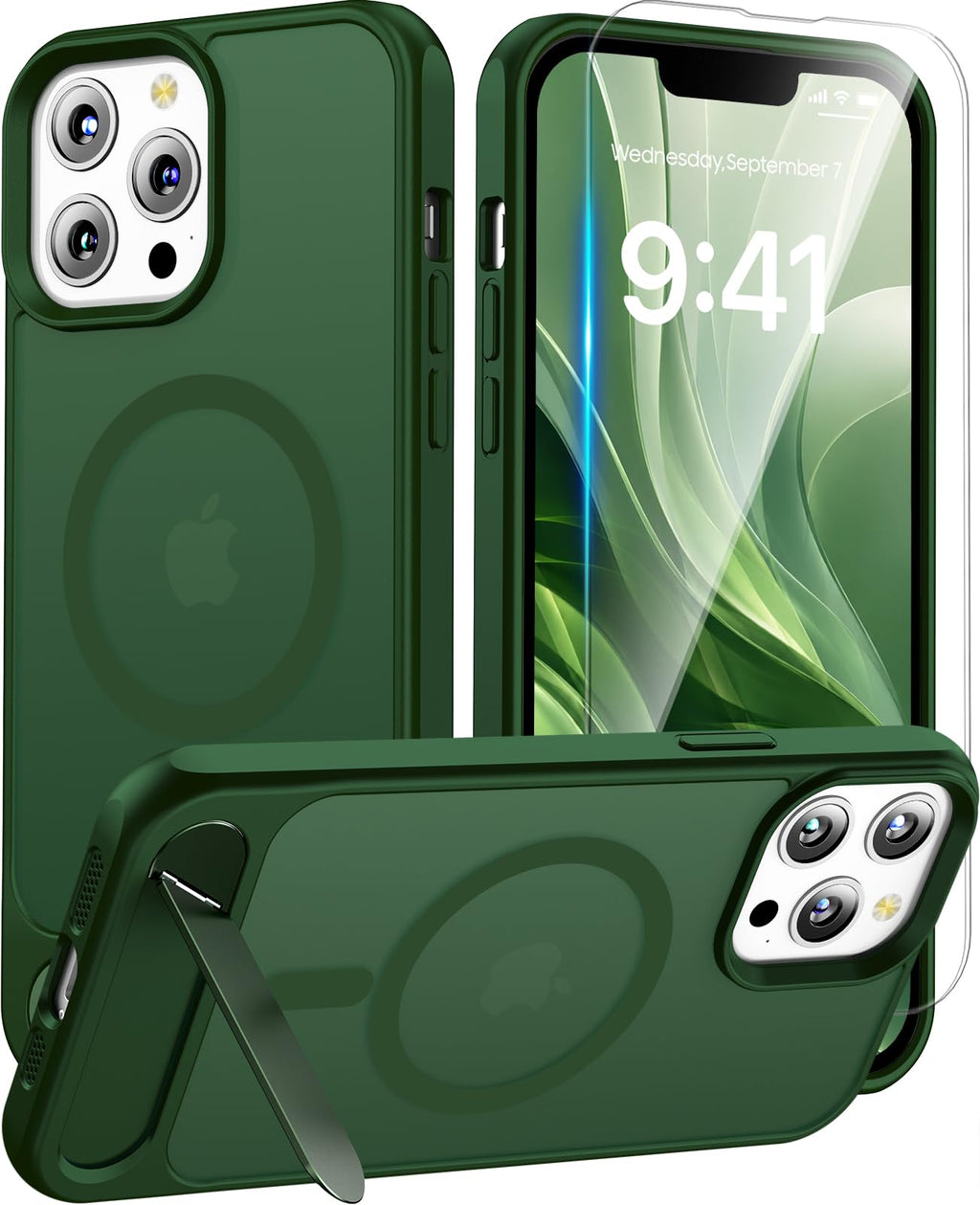 Magnetic for iPhone 15 Case with Stand, Clear