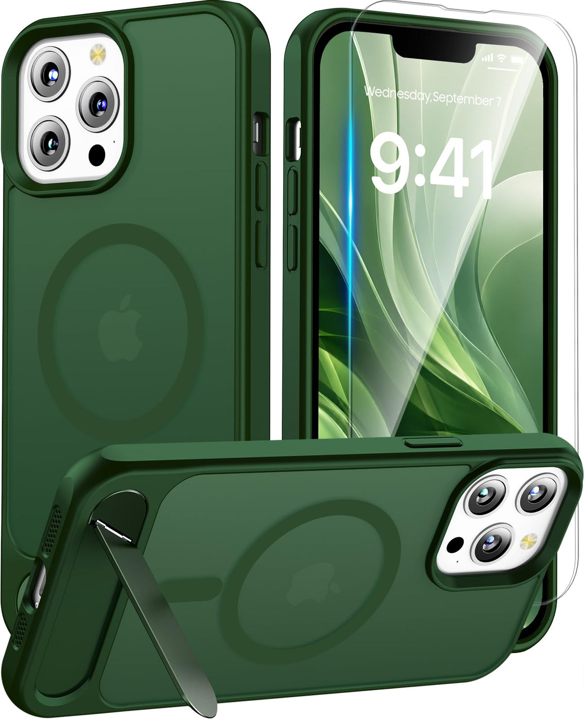 Magnetic for iPhone 15 Case with Stand, Clear