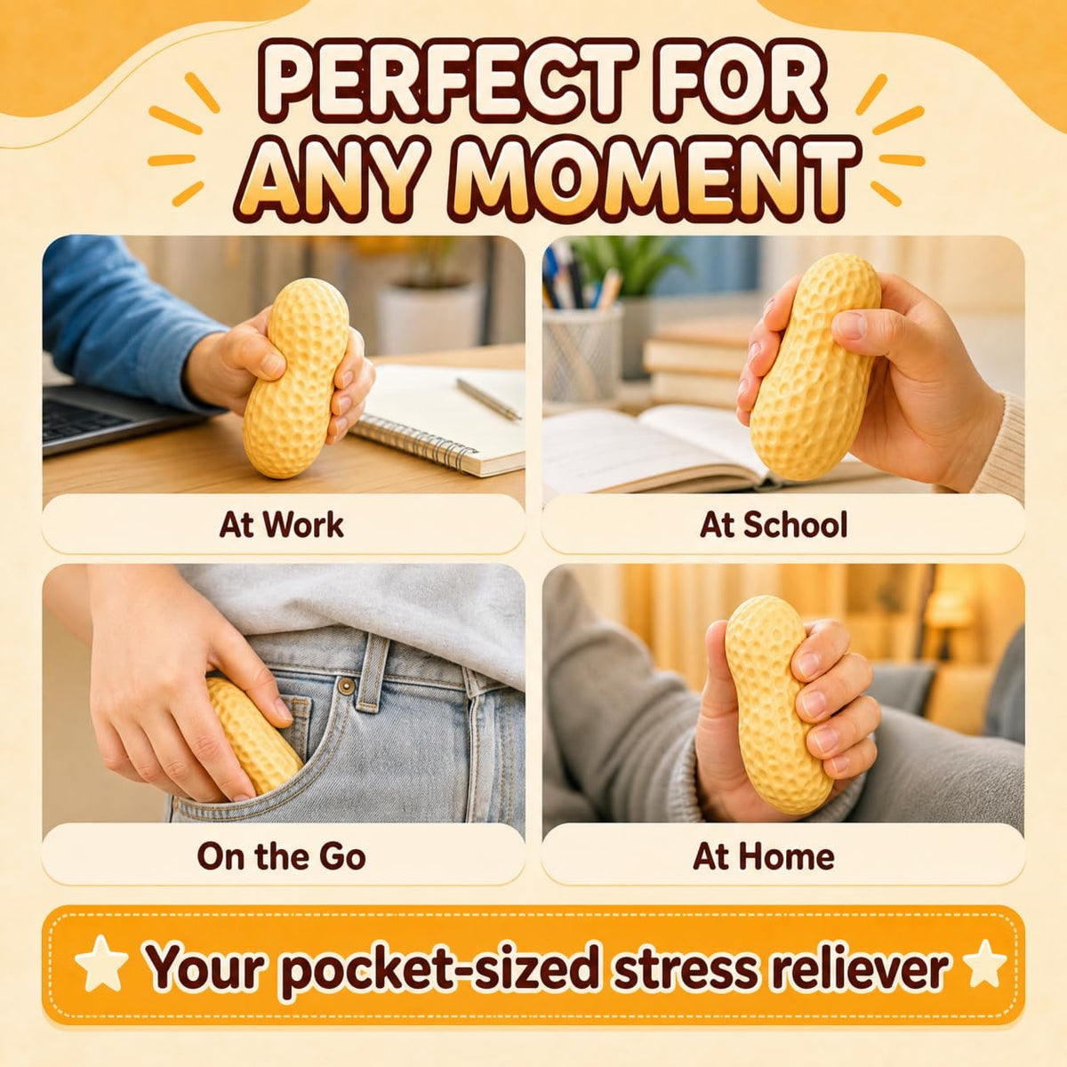 Crunchy Mango Squishies ASMR Toy, Bead Filled Realistic Bar Stress Ball