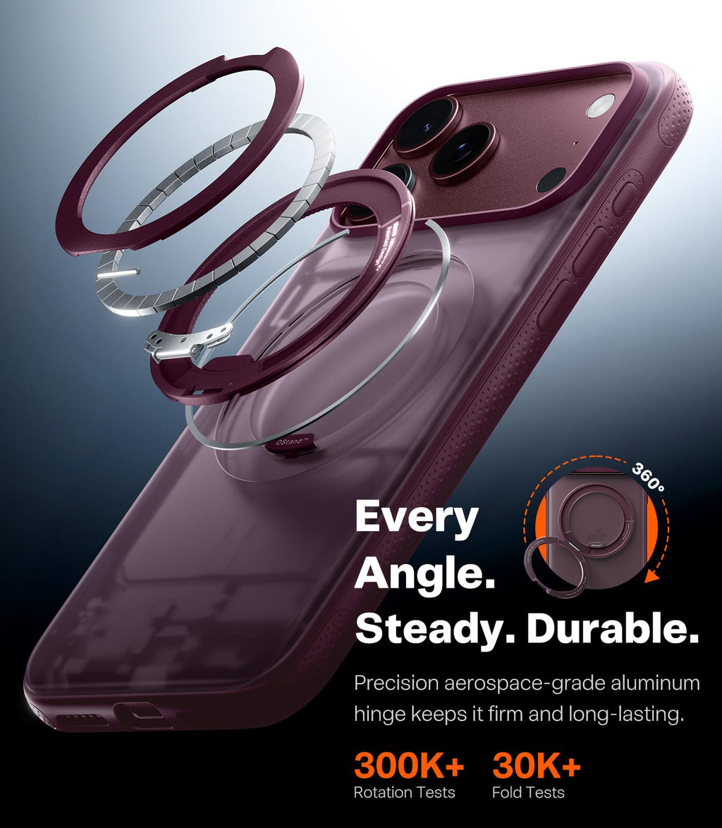 TORRAS 360 Magnetic Stand for iPhone 17 Pro Max Case, Clear