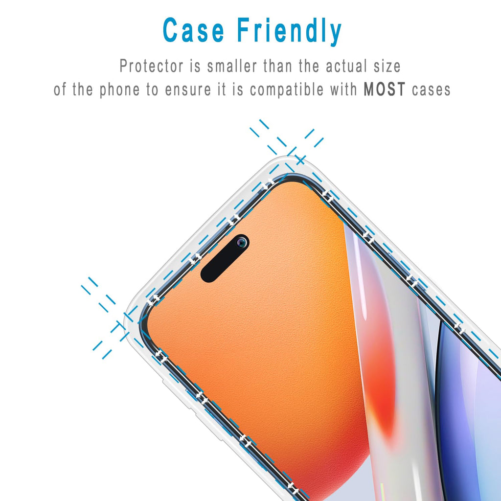 2 Pack Screen Protector for iPhone 16 Pro Max Tempered Glass