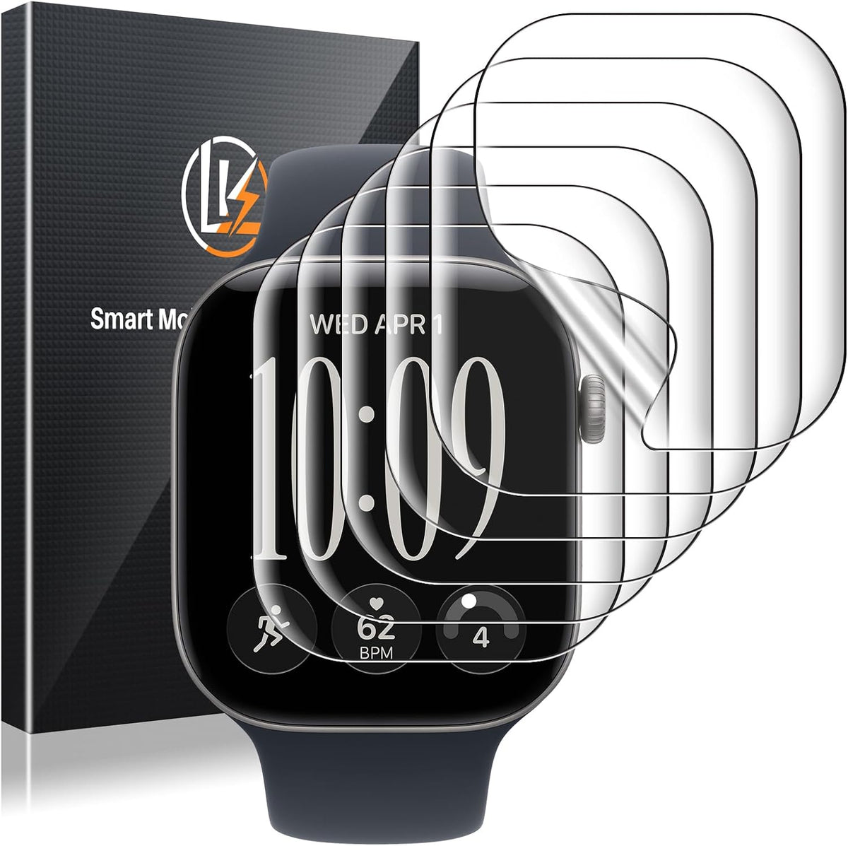 LK 6Pcs for Apple Watch Series 12/Series 11/Series 10 46mm Screen Protector