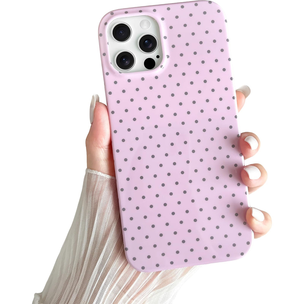 Yeddabox for iPhone 14 Plus Case Cute Polka Dot Phone Case Soft TPU Slim Shockproof Phone Cover for Women Girls, White