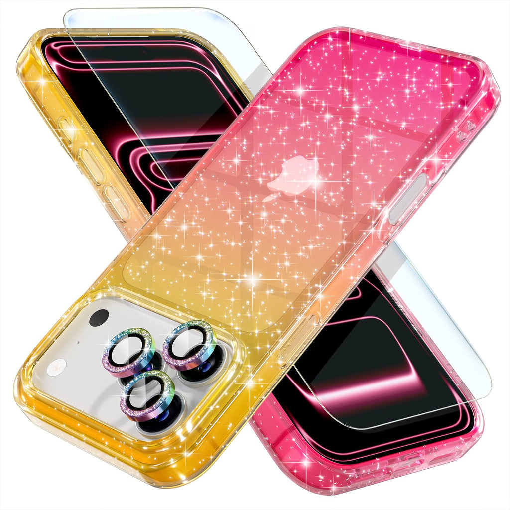 Choiche for iPhone 18 Pro Max Case Clear Women Girly (Glitter Clear)