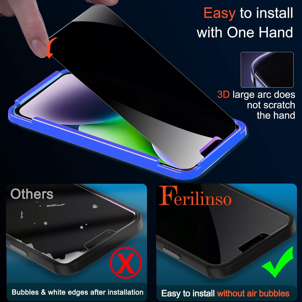 Ferilinso Camera Lens Protector for iPhone 14/15/14 Plus/15 Plus/13/13 Mini
