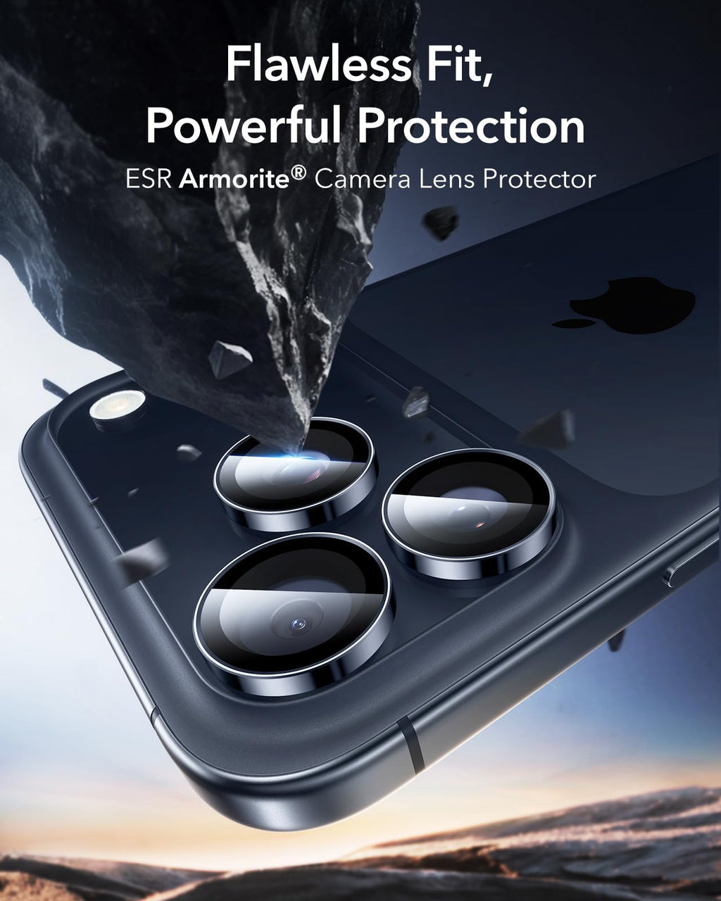 ESR for iPhone Duo Camera Lens Protector, 2 Pack, Black
