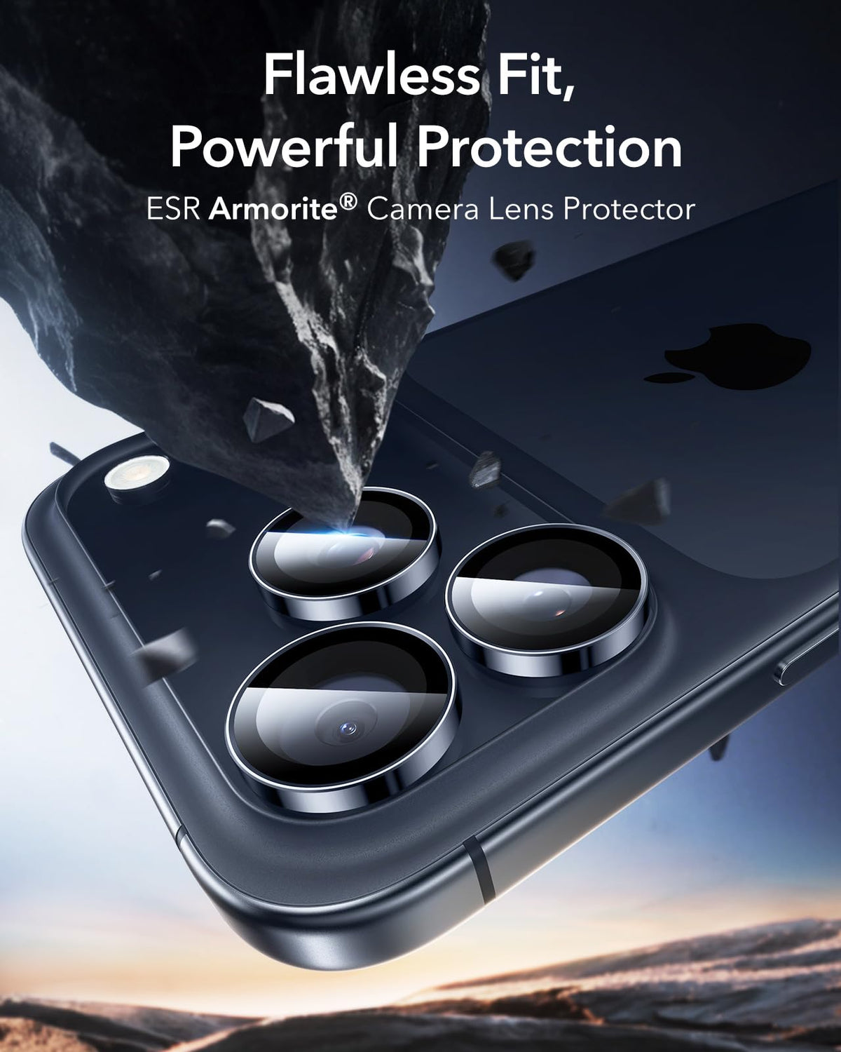 ESR for iPhone Duo Camera Lens Protector, 2 Pack, Black