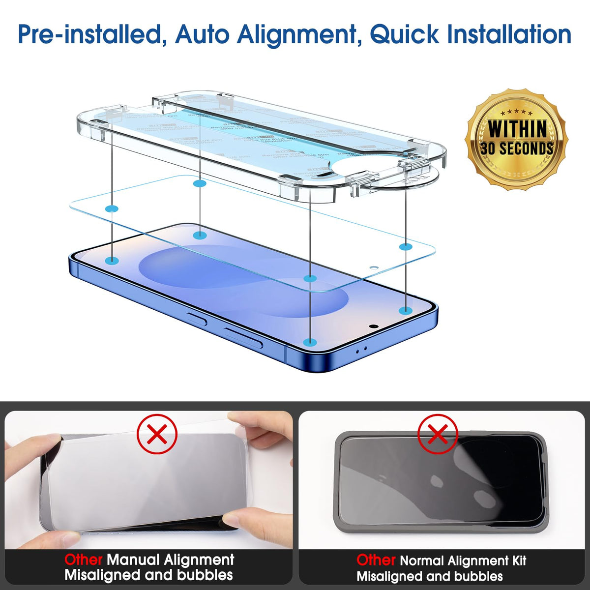amFilm OneTouch for Samsung Galaxy S24 Ultra Screen Protector TemperedGlass