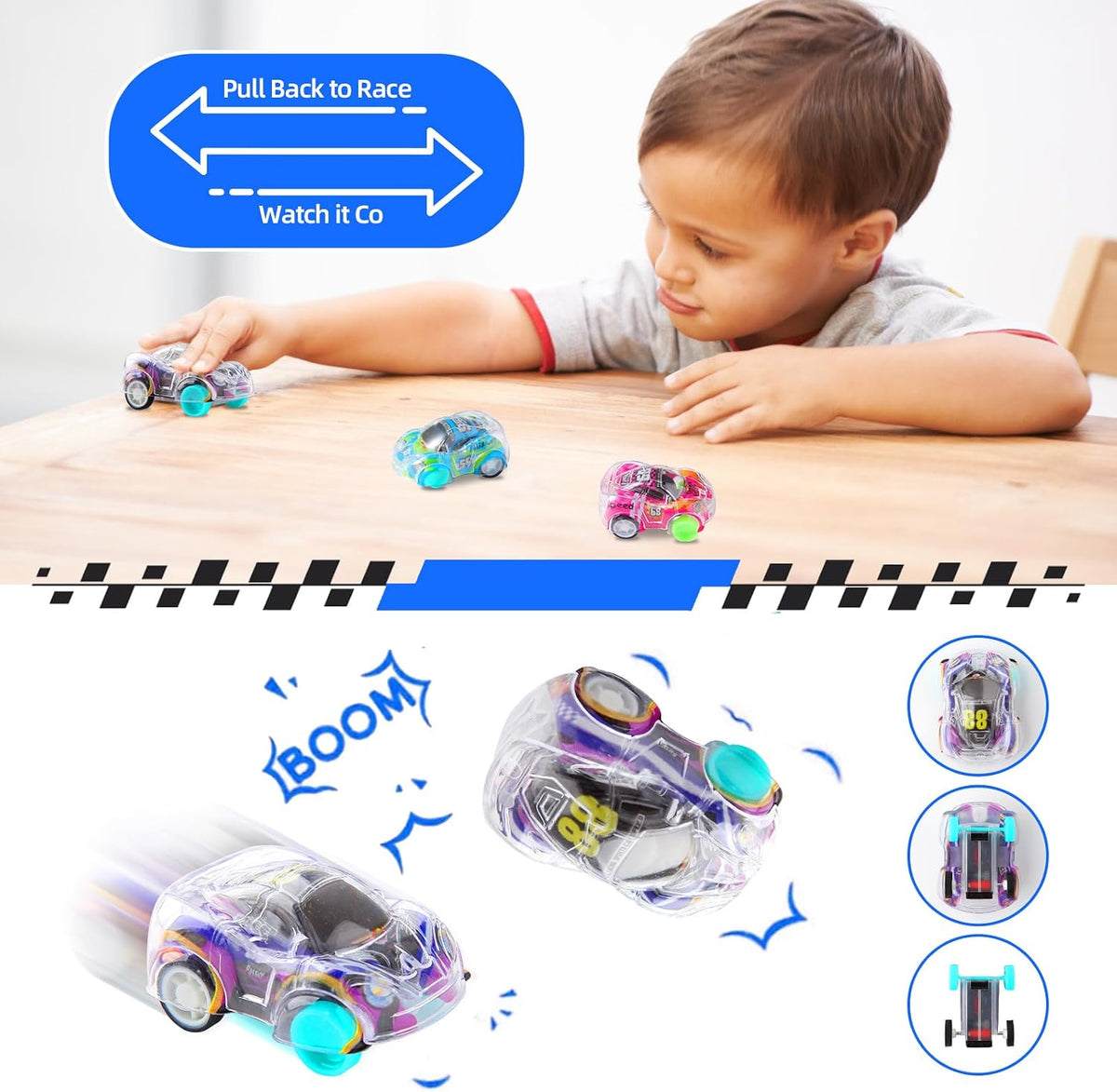 50 Pcs Mini Pull Back Cars Set, Pull Back Racing Vehicles for Kids, Bulk Toys Party Favors Treasure Box, Classroom Prizes, Pinata Fillers,Goodie Bag Stuffers for Boys Girls