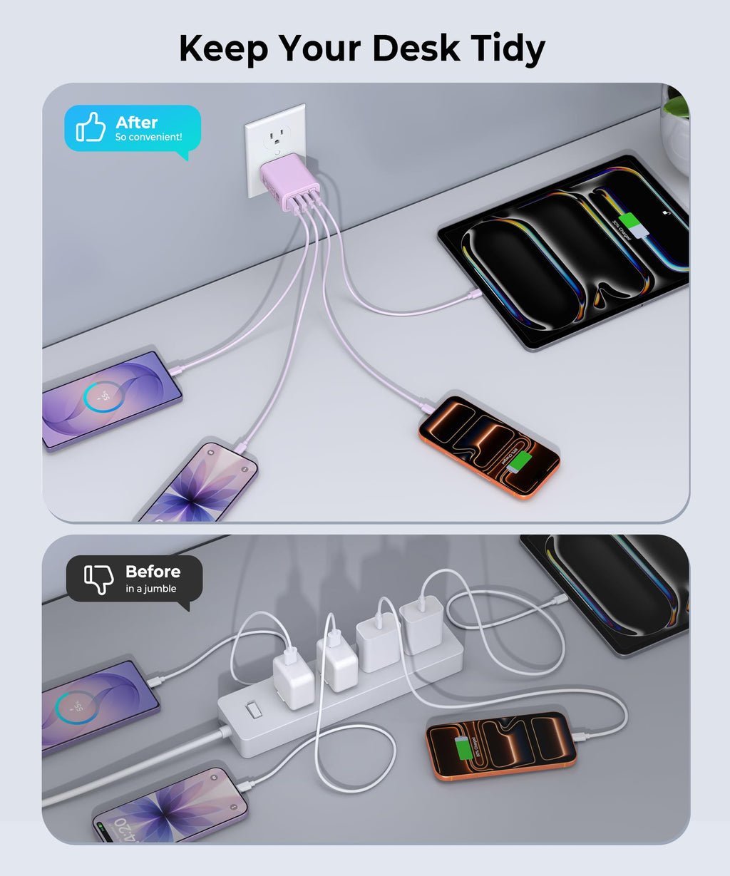 [2-Pack] USB C Wall Charger, 40W Type C Charger Fast Charging Blocks